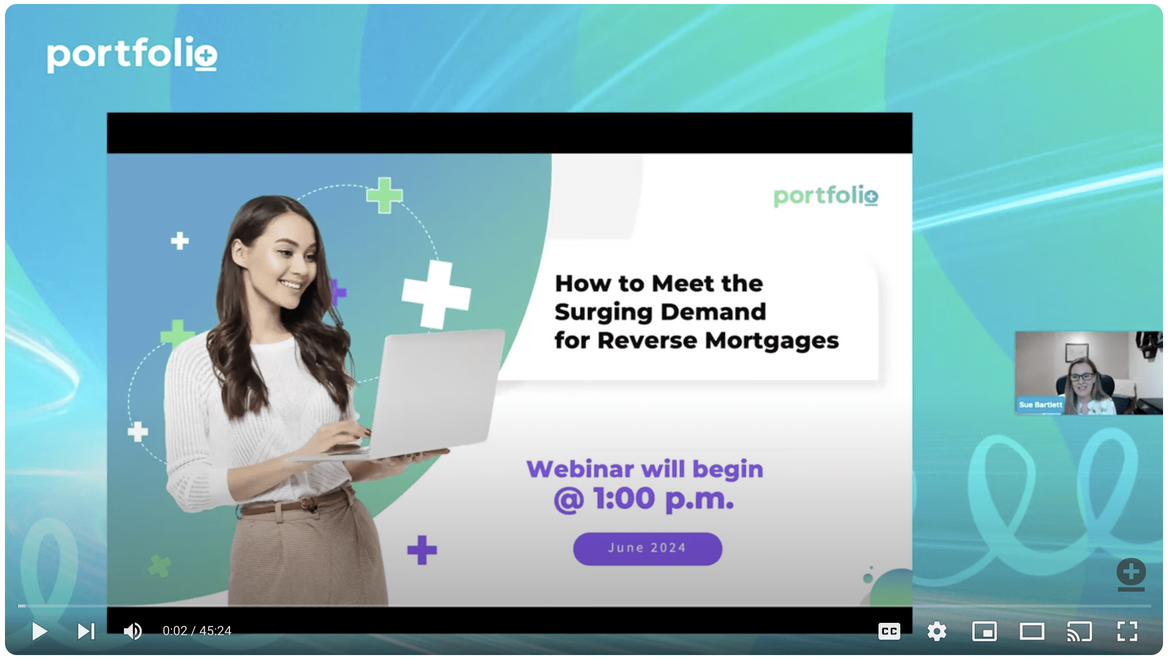 Video still of Portfolio+ reverse mortgages webinar